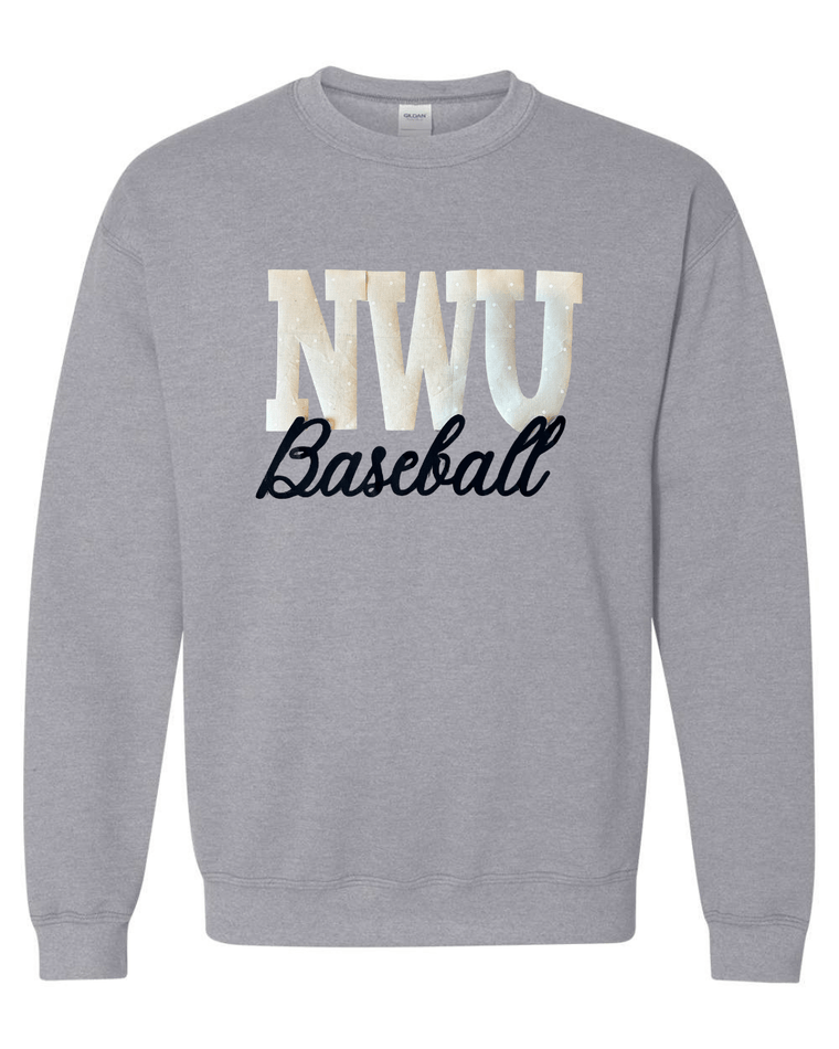 NWU BASEBALL (BEIGE POLKA DOT + BLACK) - SPORT GREY GILDAN CREW