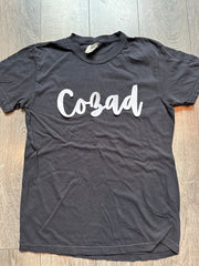 CURSIVE WHITE SPARKLE COZAD - BLACK COMFORT COLORS TEE (YOUTH + ADULT)