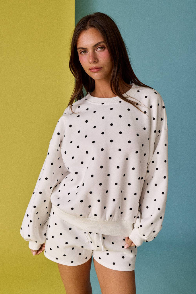 Papermoon - PX19825 - Small Polka Dot Fleece Set: WHITE/BLACK DOT / S-M-L (3-2-1)