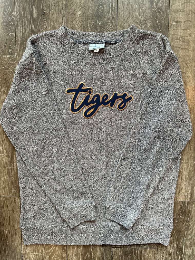 TIGERS - GREY COZY CREW