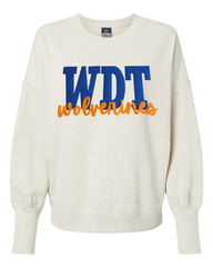 BLUE METALLIC WDT ORANGE WOLVERINES - OATMEAL SUEDED CREW