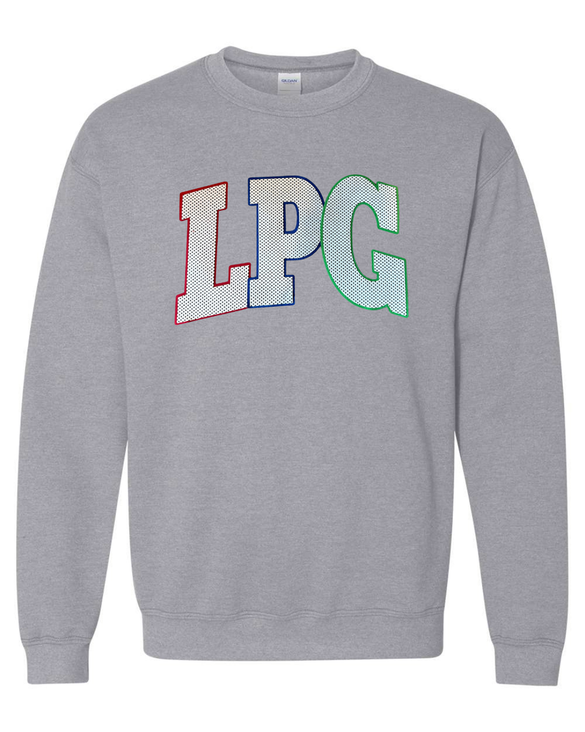 LPG - (BLACK/WHITE POLKA +  RED-BLUE-GREEN BACKING) - SPORT GREY CREWNECK