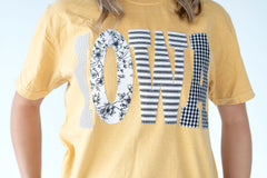 PATCHWORK IOWA - YELLOW TSHIRT