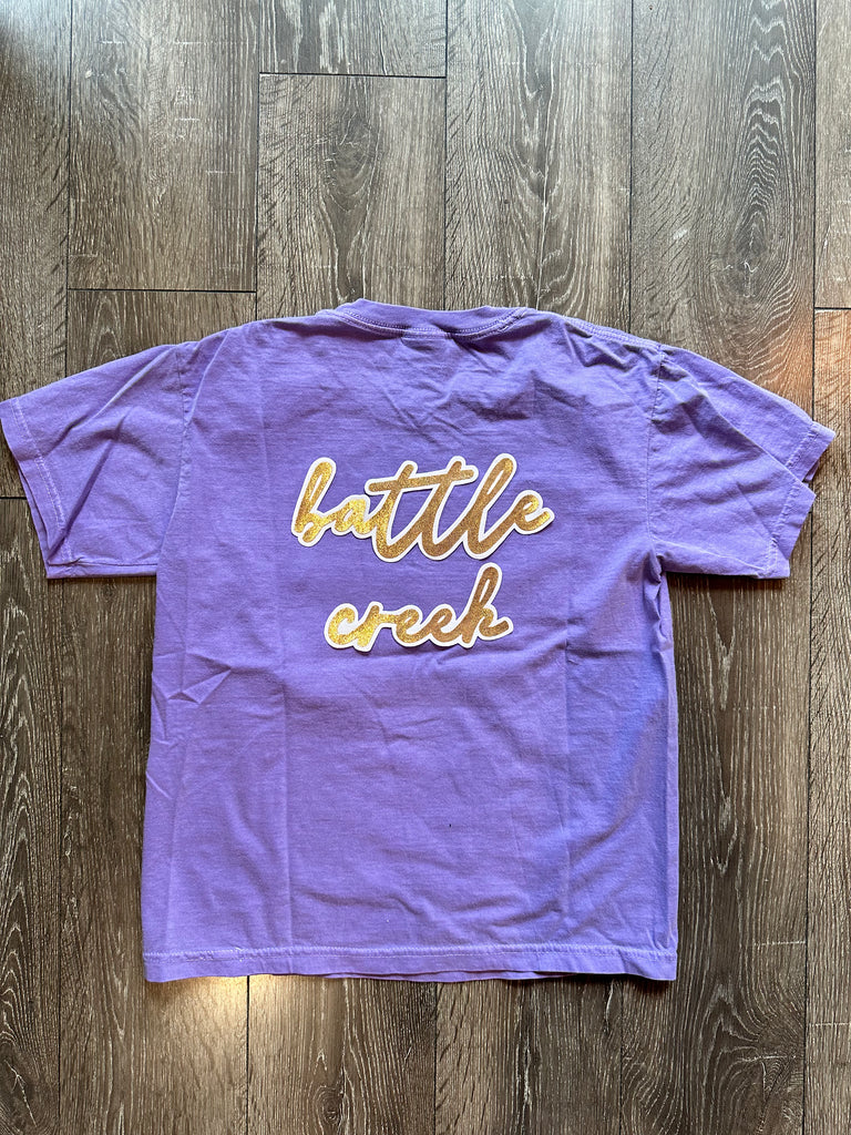 BATTLE CREEK - PURPLE TEE (youth + adult)