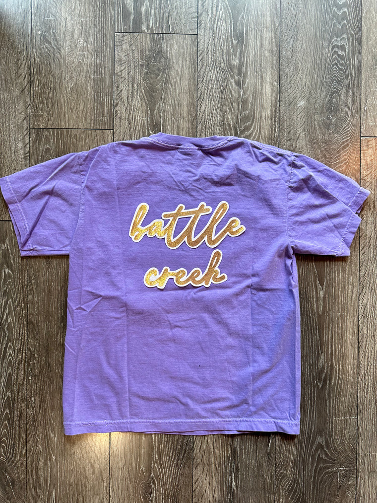 BATTLE CREEK - PURPLE TEE (youth + adult)