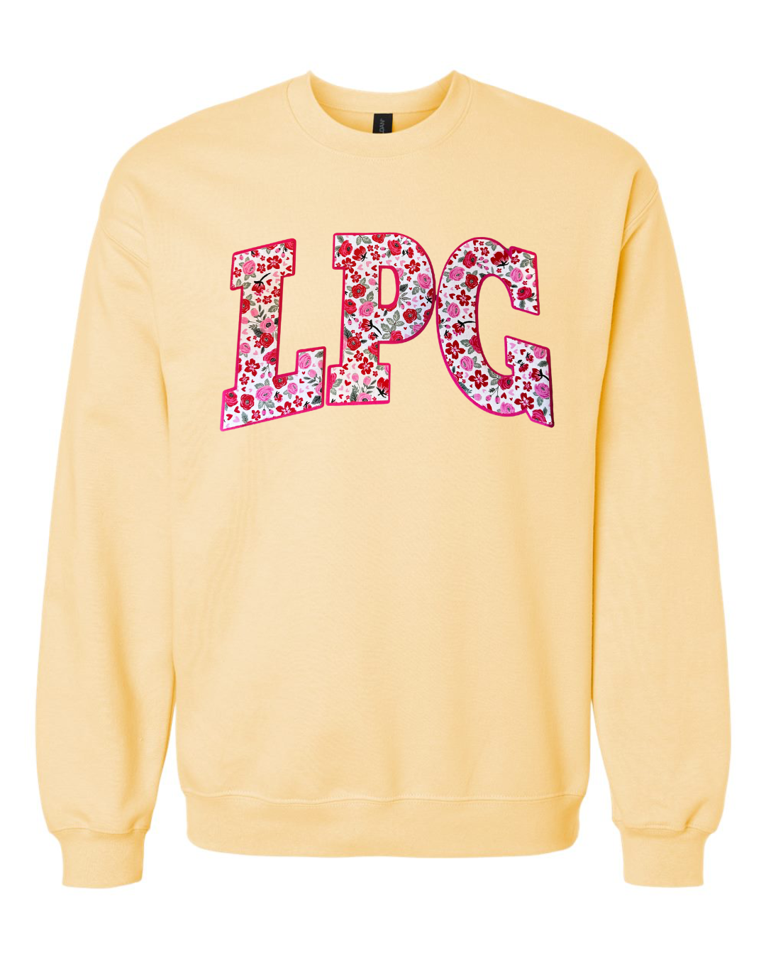 LPG - (PINK/RED ROSES FLORAL / HOT PINK) - YELLOW CREW