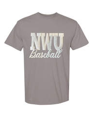 BEIGE POLKA DOT NWU BASEBALL - GREY COMFORT COLORS TEE
