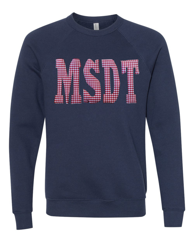 RED GINGHAM MSDT - NAVY SPONGE CREW