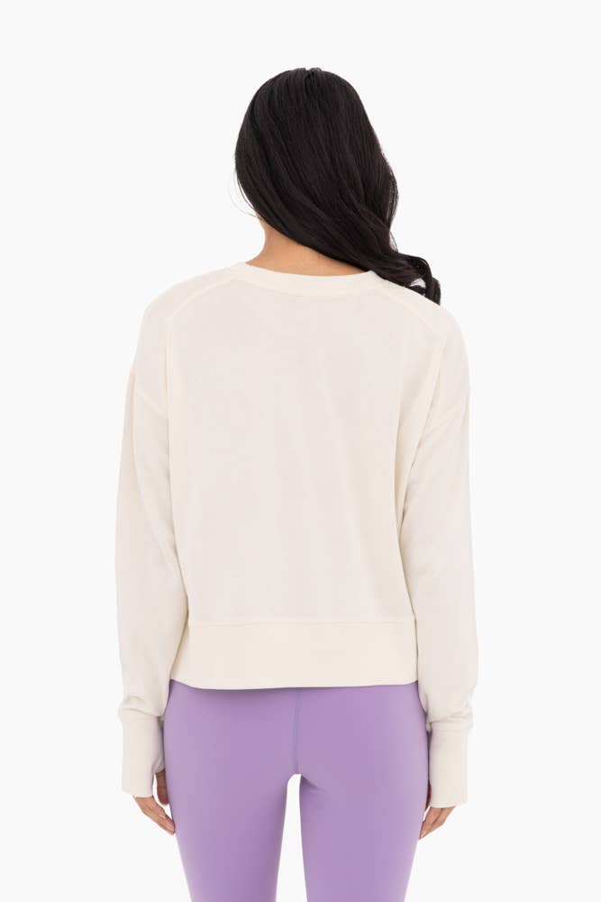 Mono B - Mono B GREEN - Organic Cotton Blend Crew Neck: NATURAL / S:M:L (2:2:2)