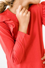Mila & Rose - Red L/S Ruffle Tee: 2T