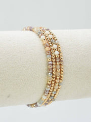 MiMi Wholesale - CB2285 4 Piece CCB Glass Bead Stretch Bracelet Set: Red White