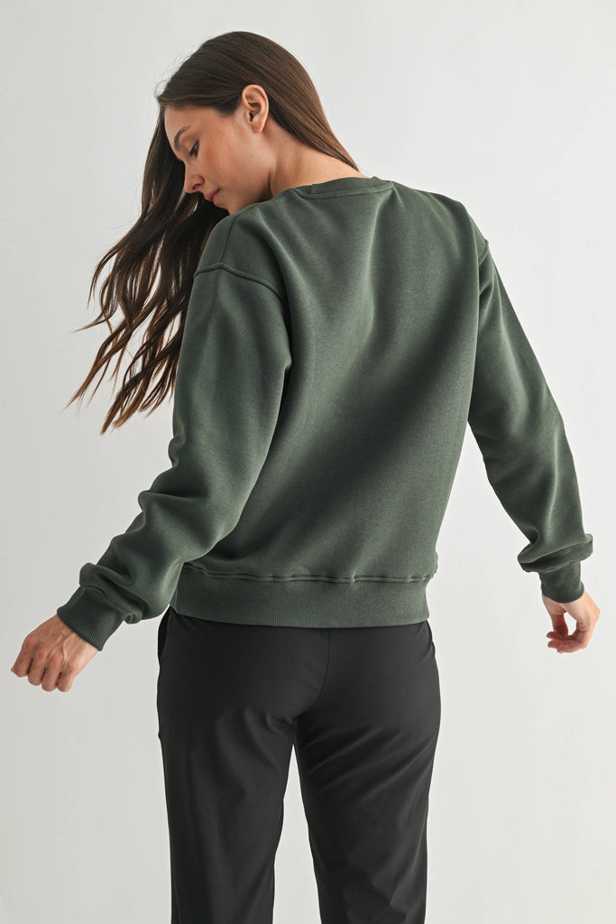 Mono B - Classic Fit Fleece Sweatshirt: PEARLED IVORY / S:M:L (2:2:2)