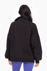 Mono B - Oversized Half Zip Pullover: HEATHER GREY / S:M:L (2:2:2)