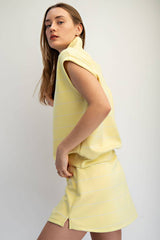 Rae Mode - MODAL SCUBA STRIPE LUXE V-NECK SLEEVELESS TOP: Brink Pink/Cream / S-M-L(2-2-2)