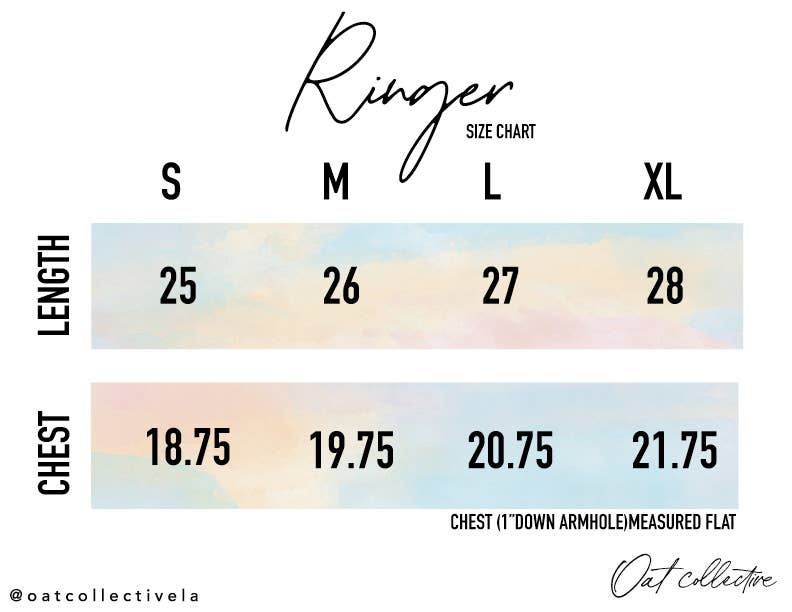 OAT COLLECTIVE - Basic Blank Ringer Top: NATURAL/RED / L