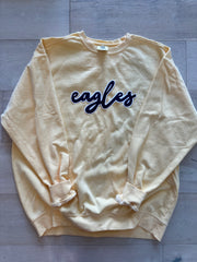 CURSIVE EAGLES - YELLOW COMFORT COLORS CREW