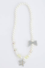 Sparkle Sisters by Couture Clips - Pearl Glitter Star Necklace