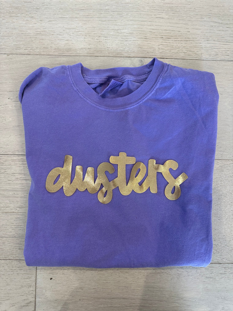 GOLD DUSTERS - VIOLET COMFORT COLORS TEE - YOUTH + ADULT