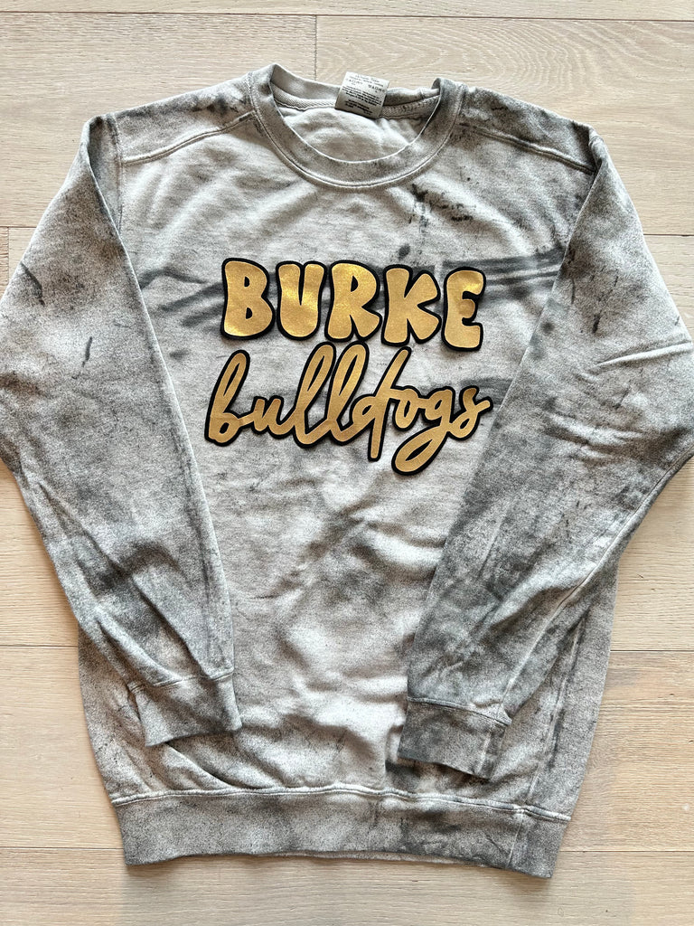 BURKE BULLDOGS  - GREY DYED COMFORT COLORS CREW