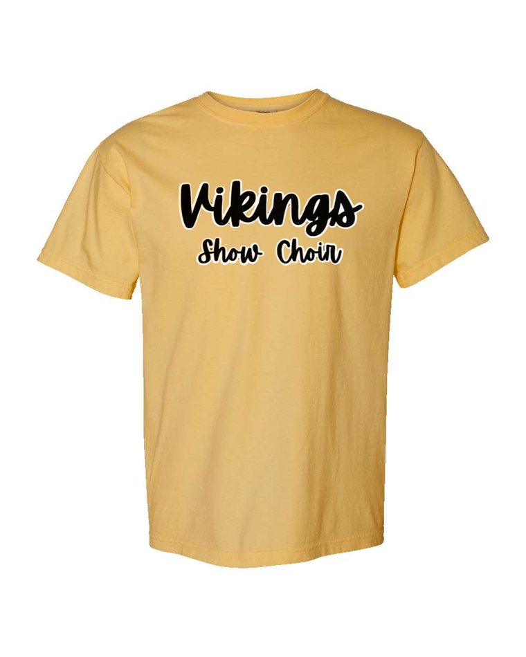 BLACK/WHITE VIKINGS SHOW CHOIR - MUSTARD TEE