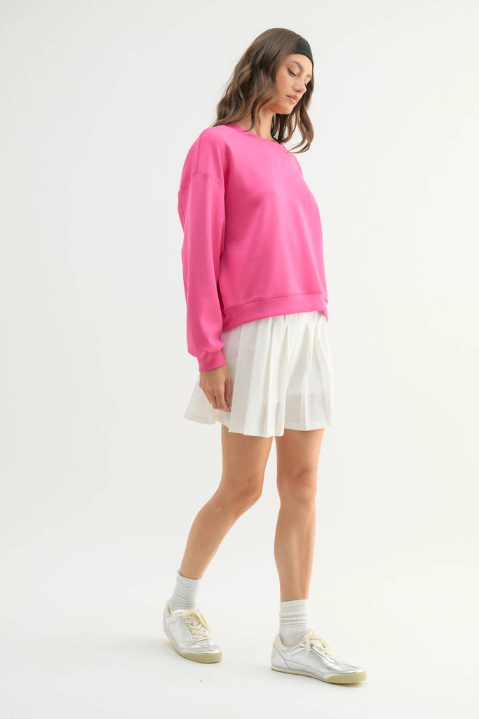 Wishlist Apparel - SCUBA RELAXED CROP SWEATSHIRT / WL22-7352: LIME / S