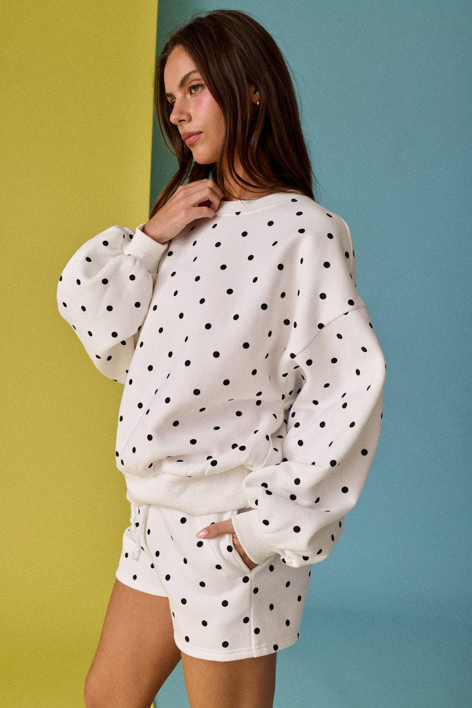Papermoon - PX19825 - Small Polka Dot Fleece Set: WHITE/BLACK DOT / S-M-L (3-2-1)