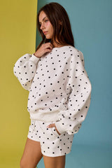 Papermoon - PX19825 - Small Polka Dot Fleece Set: WHITE/BLACK DOT / S-M-L (3-2-1)