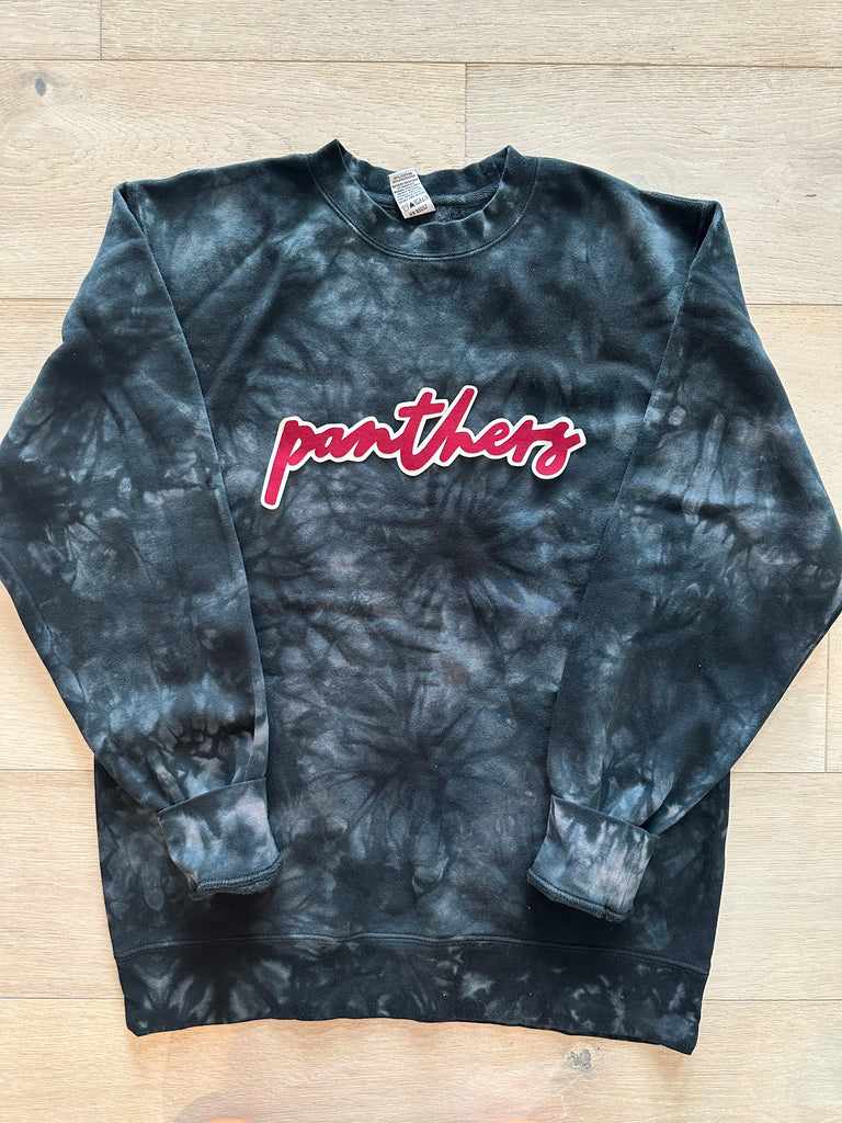 DAINTY PANTHERS - BLACK DYED CREW