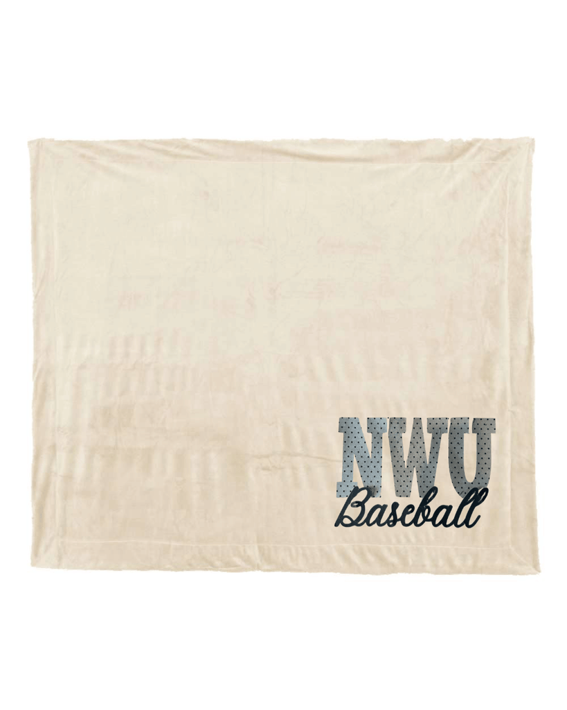NWU BASEBALL (GREY/BLACK POLKA+ BLACK) - CREAM SHERPA BLANKET