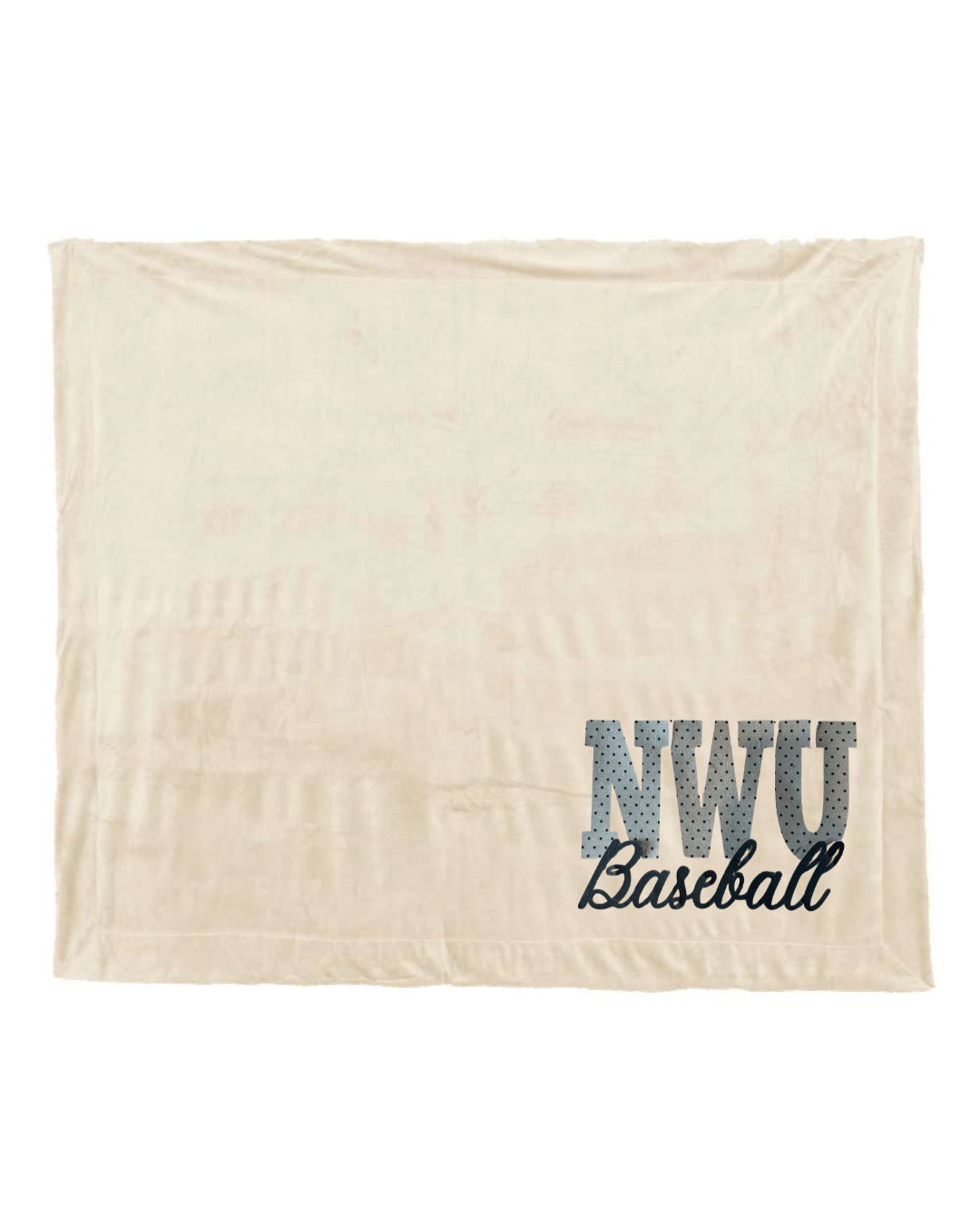 NWU BASEBALL (GREY/BLACK POLKA+ BLACK) - CREAM SHERPA BLANKET