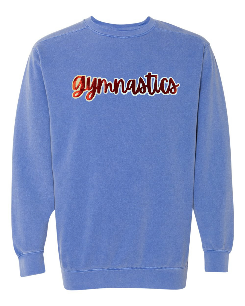 RED METALLIC/WHITE GYMNASTICS - BLUE COMFORT COLORS CREW
