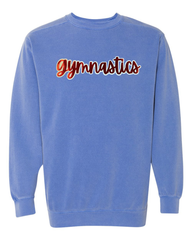 RED METALLIC/WHITE GYMNASTICS - BLUE COMFORT COLORS CREW