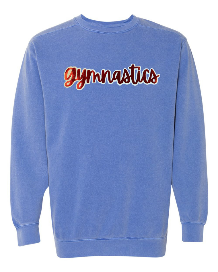 RED METALLIC/WHITE GYMNASTICS - BLUE COMFORT COLORS CREW