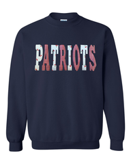 CHERRY + RED GINGHAM PATRIOTS - NAVY CREWNECK