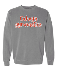 RED/WHITE CAHOY'S GYMNASTICS - GREY COMFORT COLORS CREW