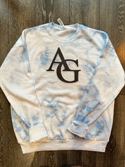 BLACK AG - BLUE DYED SPONGE FLEECE CREW