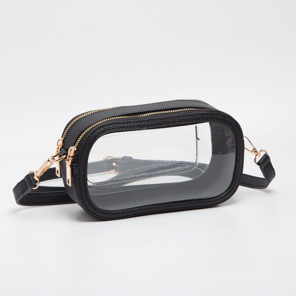 MiMi Wholesale - TG10552 Double Zipper Oval Clear Gameday/Stadium Bag: Tan