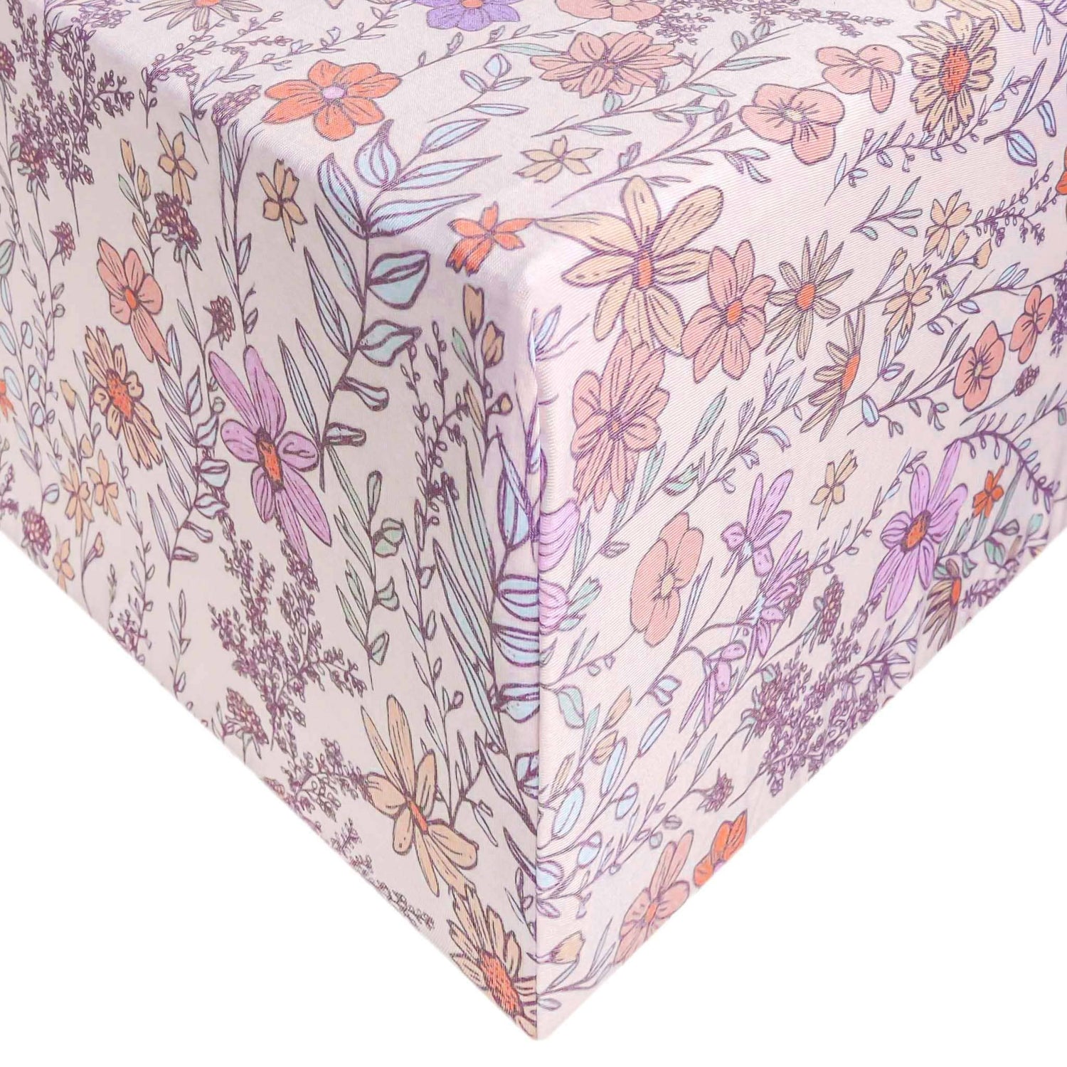 Copper Pearl - Premium Knit Fitted Crib Sheet - Flora