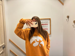 TINY WHITE/BLACK POLKA DOT TIGERHAWK - MUSTARD CREWNECK