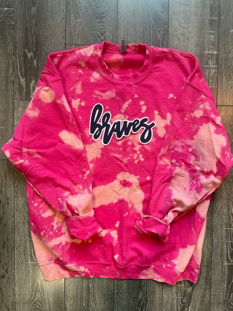 BRAVES - PINK DYED CREW