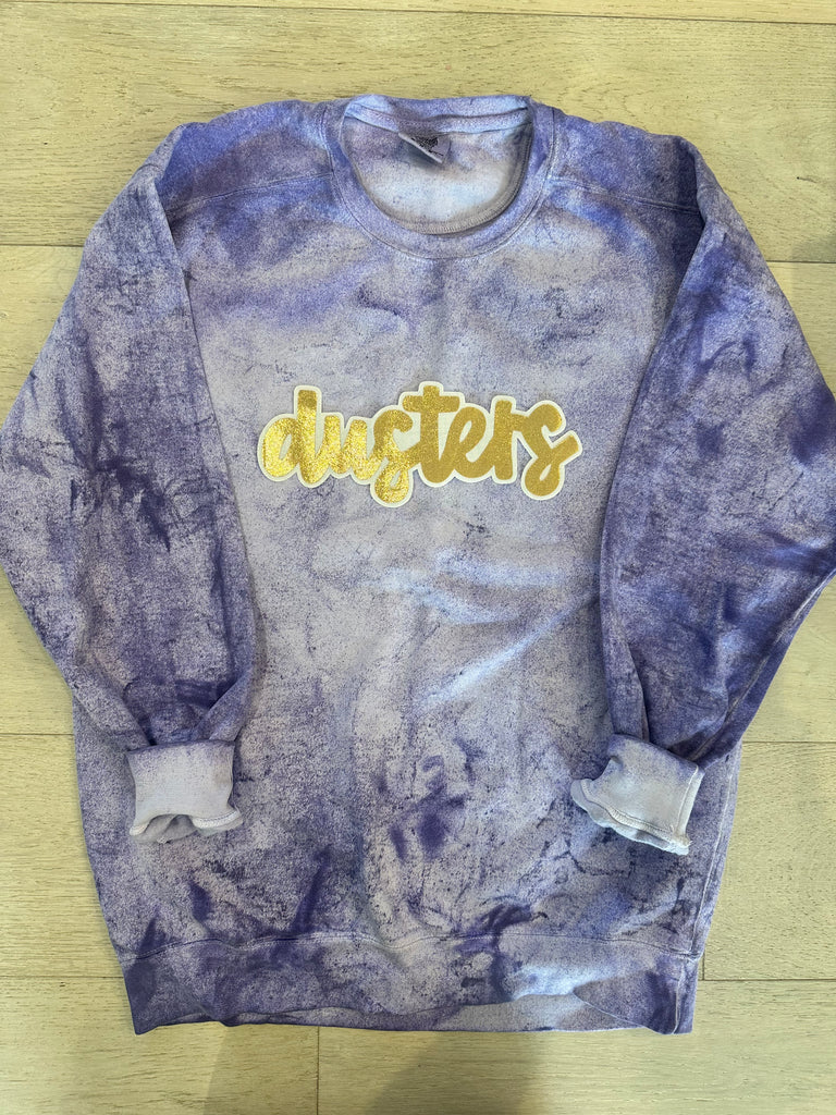 GOLD/WHITE DUSTERS - PURPLE DYED CREW