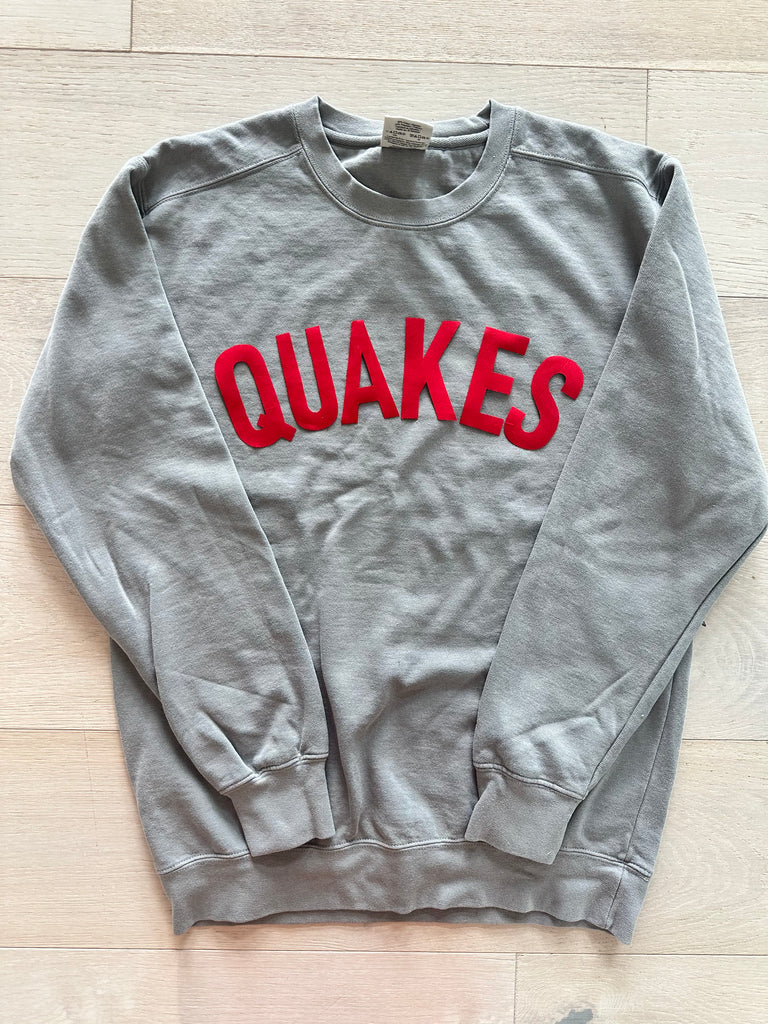 BLOCK QUAKES - GREY COMFORT COLORS CREW