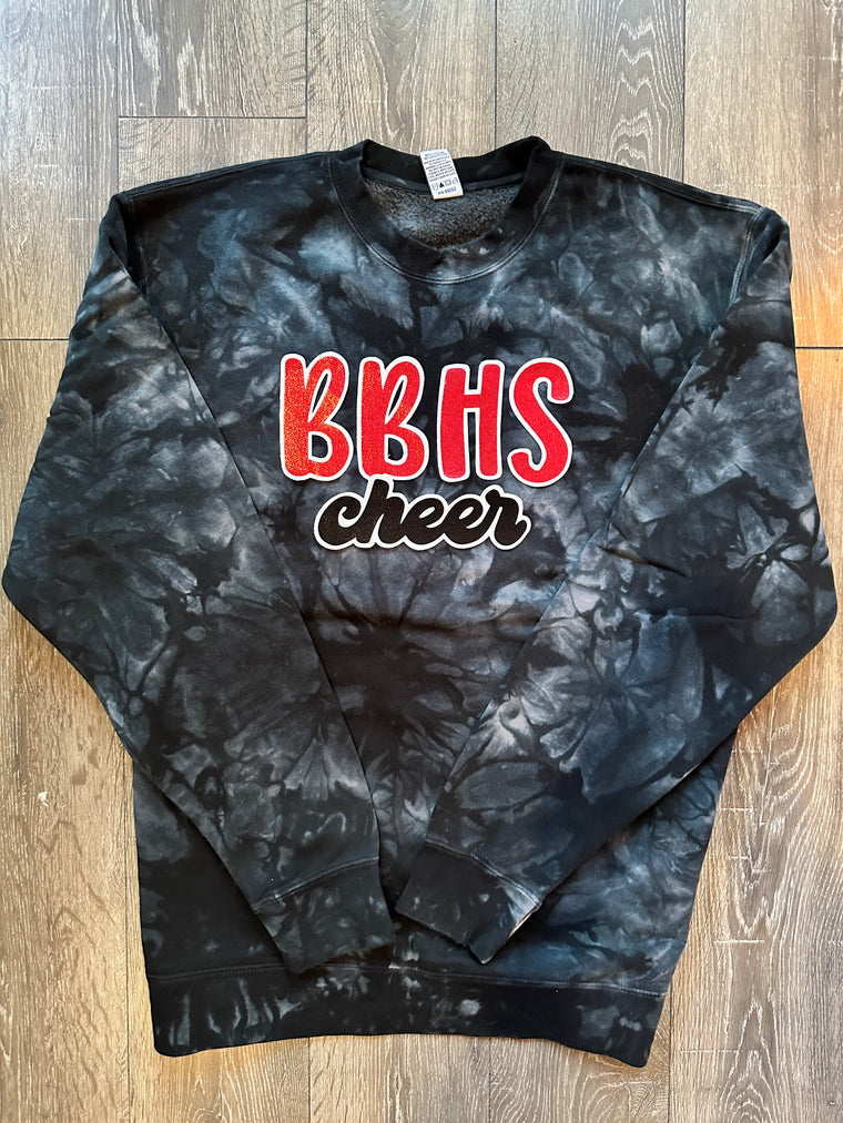 BBHS CHEER - BLACK DYED CREW