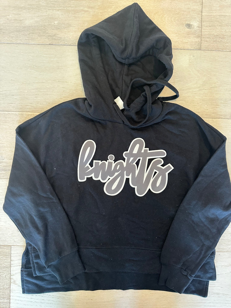 CURSIVE KNIGHTS - BLACK LIGHTWEIGHT HOODIE