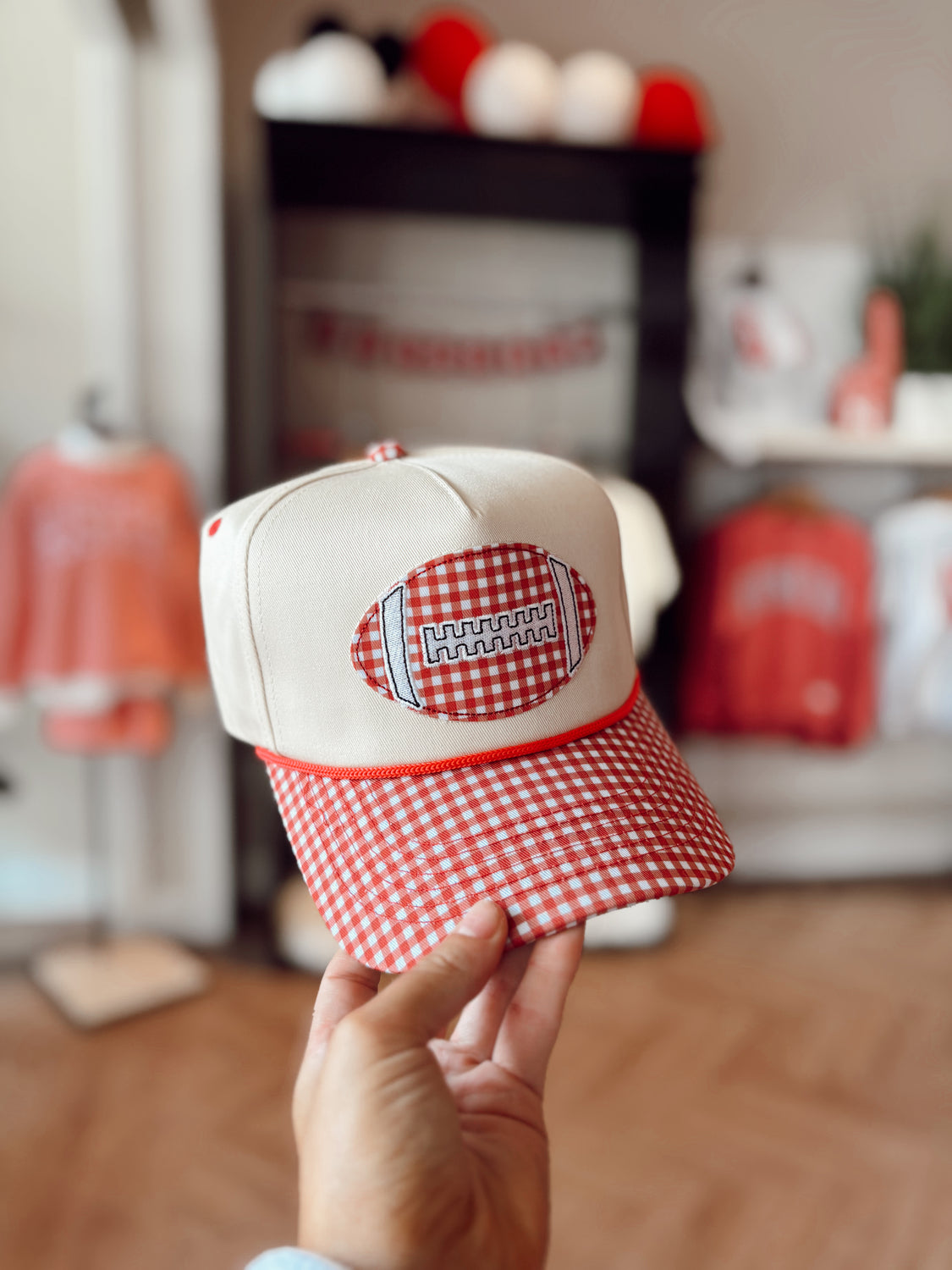 GINGHAM FOOTBALL HAT