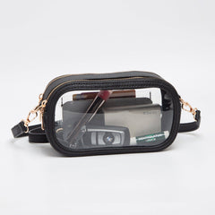 MiMi Wholesale - TG10552 Double Zipper Oval Clear Gameday/Stadium Bag: Tan