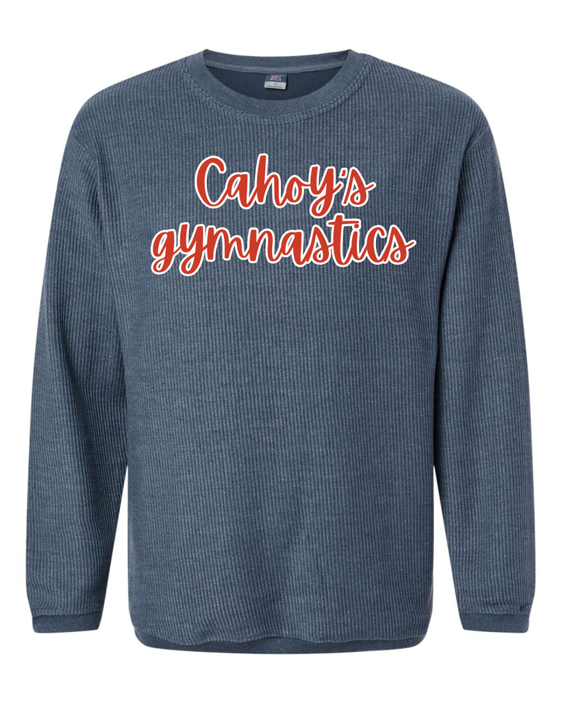 RED/WHITE CAHOY'S GYMNASTICS - NAVY RIBBED CREW