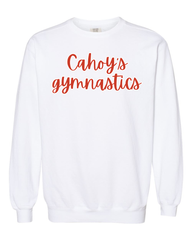 RED CAHOY'S GYMNASTICS - WHITE COMFORT COLORS CREW