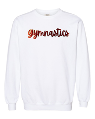 RED METALLIC/WHITE GYMNASTICS - WHITE COMFORT COLORS CREW