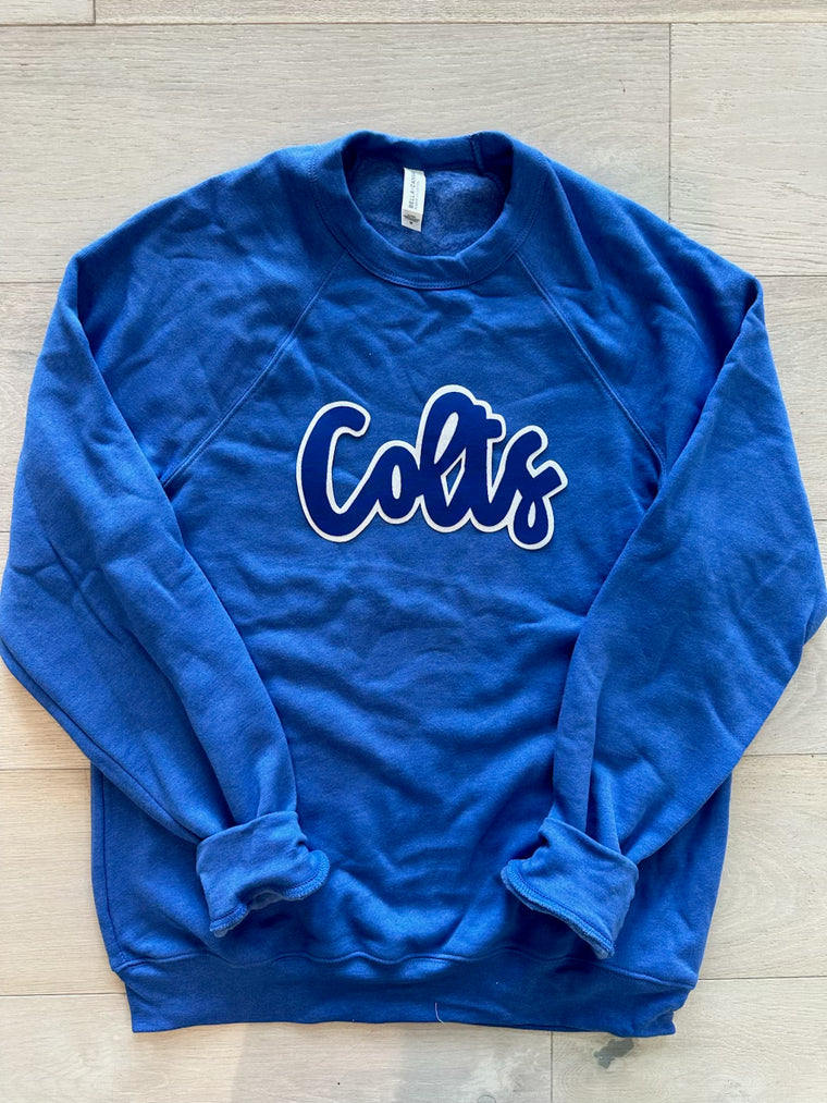 MODERN COLTS - BLUE SPONGE CREWNECK